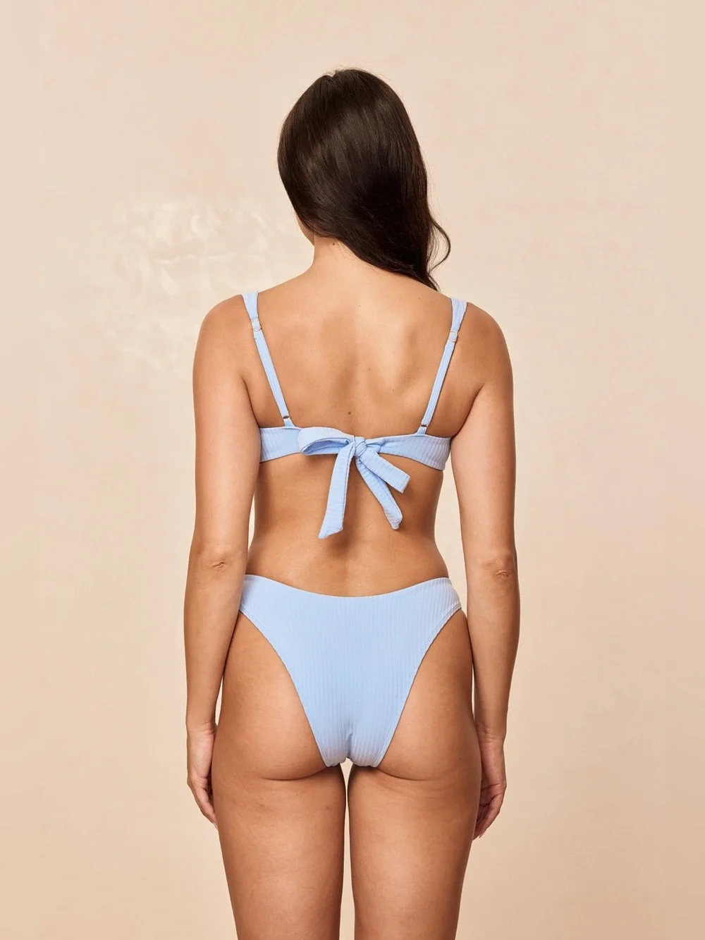 $92 MONDAY SWIMWEAR “Byron” Bikini Bottom in “Sky Rib”, Women’s Size Small